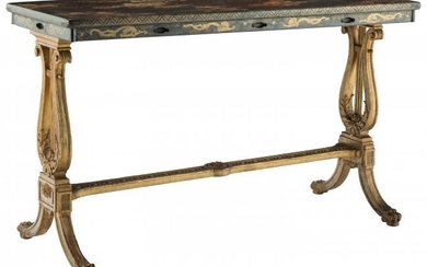 61032: A Regency-Style Japanned and Giltwood Side Table