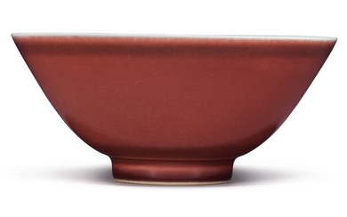 A FINE COPPER-RED GLAZED BOWL YONGZHENG MARK AND PERIOD