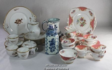 Royal Copenhagen part tea set comprising three cups, five saucers, milk jug, six tea plates, sandwich plate, lidded sugar...