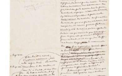 PIERRE FLOURENS (1794-1867) « Génération spontanée » : manuscrit autographe signé