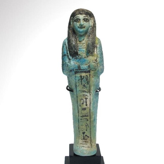 Egyptian Faience Shabti Inscribed to the Royal Scribe