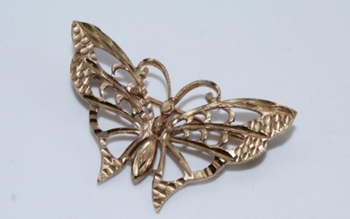 9ct Gold Butterfly Brooch Metal: Yellow Gold Stamp: 9ct...