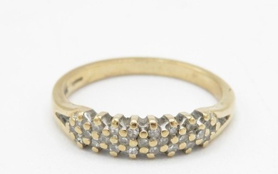 9ct gold vintage diamond set band ring (1.8g) Size L
