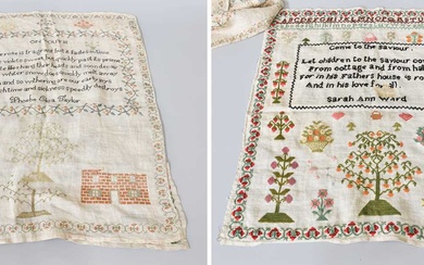 A 19th Century Wool Work Sampler, with verso, worked by...