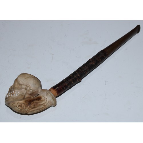 A 19th century French macabre novelty clay pipe, by Gambier ...