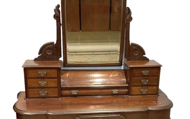 A 19th century mahogany Aesthetic Movement dressing table, width 120cm.Condition...