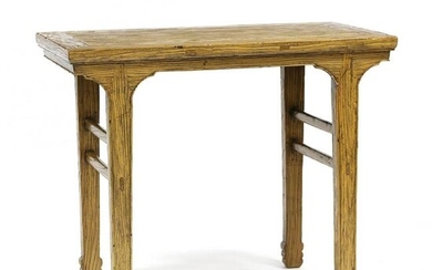 A Chinese Carved Elm Painting Table