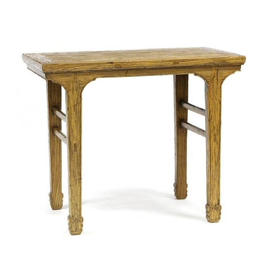 A Chinese Carved Elm Painting Table