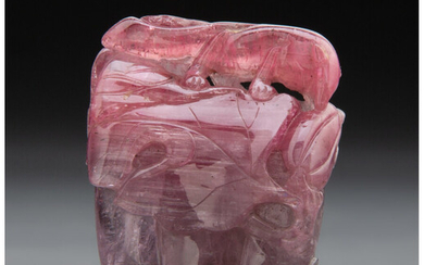 A Chinese Carved Tourmaline Pendant