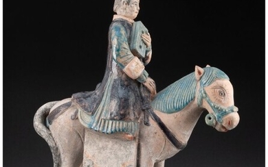 A Chinese Ming Dynasty Glazed Earthenware Figure