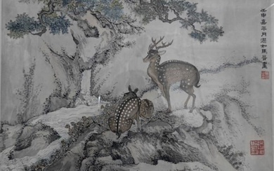 A Chinese Painting of Deers