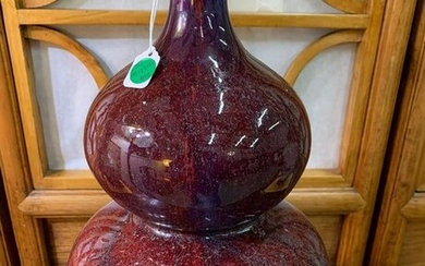 A Chinese Red Glaze Double-Gourd Shaped Porcelain Vase