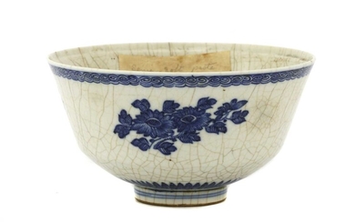 A Chinese blue and white soft-paste bowl