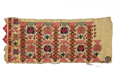 A Coptic gold metal thread embroidered panel, 18th/19th Century.