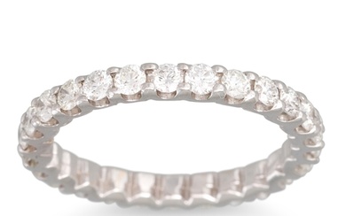 A DIAMOND FULL BANDED ETERNITY RING, mounted in 18ct white g...