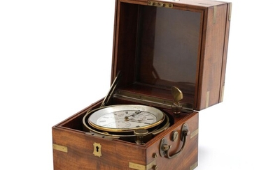 SOLD. A Danish mahogany-boxed chronometer. Carl Ranch's Eftf. Kjöbenhavn. No. 569. Ca. 1900. H. 20. cm. W. 18,5 cm. D. 18,5 cm – Bruun Rasmussen Auctioneers of Fine Art
