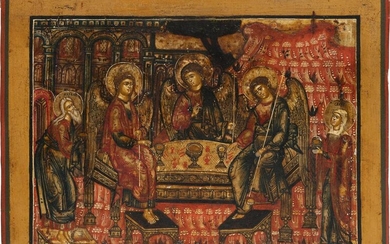 A FINE ICON SHOWING THE OLD TESTAMENT TRINITY