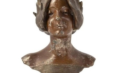 A French Cast Metal Bust
