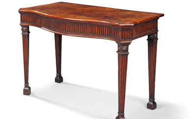A GEORGE III MAHOGANY SERPENTINE SIDE TABLE, CIRCA 1765, IN THE MANNER OF THOMAS CHIPPENDALE