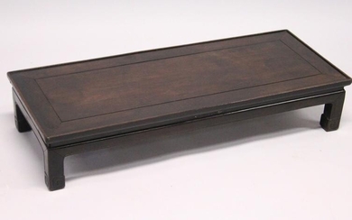 A GOOD CHINESE REDWOOD RECTANGULAR TOP OPIUM TABLE with