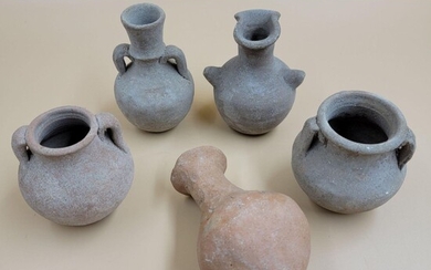 A Grouping Of 5 Ancient Pottery Jars
