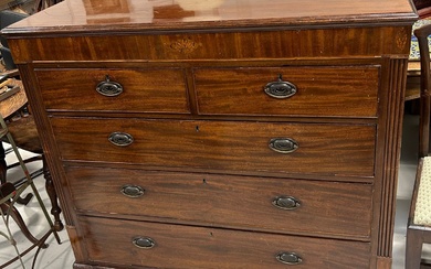 A LARGE GEORGIAN MAHOGANY CHEST OF DRAWERS, Late 18th...