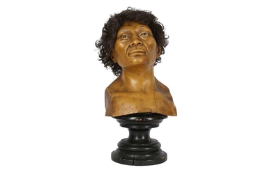 A LATE 19TH / EARLY 20TH CENTURY WAX HEAD OF A NEANDERTHAL MAN
