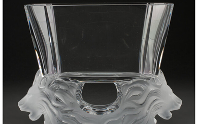A Lalique Clear and Frosted Glass Venise Vase (post-1945)
