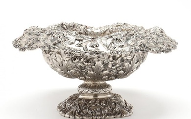 A Large S. Kirk & Son Sterling Silver Repousse Footed Centerpiece Bowl