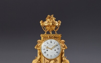 A Louis XVI Gilt Bronze Mantel Clock, the Case After a Design by François Vion, Circa 1780