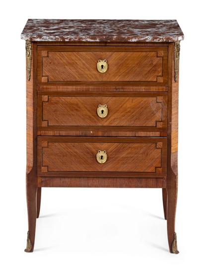 A Louis XVI Style Marble-Top Commode