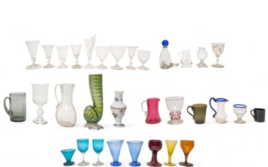 A MIXED GROUP OF GLASS WARE, PREDOMINANTLY 18TH/19TH CENTURY...
