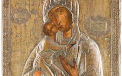 A MONUMENTAL ICON SHOWING THE FEODOROVSKAYA MOTHER OF