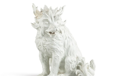 A Meissen porcelain figure of a Bolognese dog, Johan Joachim Kandler model, dated 1921 | Figure de chien en porcelaine de Meissen, le modèle de Johan Joachim Kandler, daté 1921