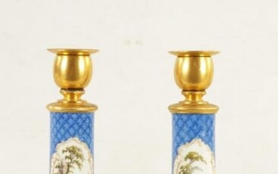 A PAIR OF 19TH CENTURY ORMOLU MOUNTED SEVRES STYLE
