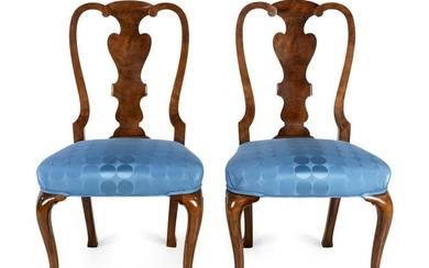 A Pair of Queen Anne Walnut Side Chairs