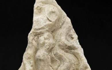 A ROMAN MARBLE FRAGMENT OF FOREPART OF A CAPRICORN
