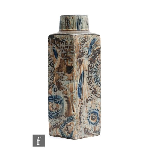 A Royal Copenhagen chimney vase decorated with an abstract p...