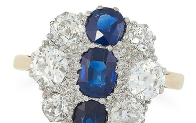 A SAPPHIRE AND DIAMOND DRESS RING, MID 20TH CENTURY in