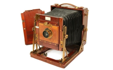 A Sanderson Half Plate Mahogany & Brass Field Camera