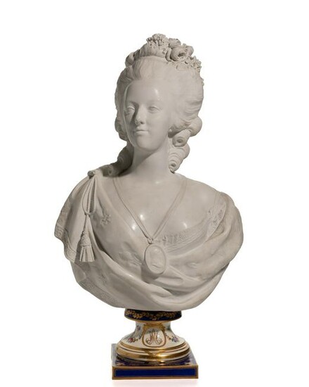 A Sevres porcelain bust of Marie Antoinette