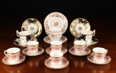 A Small Group of Cabinet Cups & Saucers: A Pair of Late 19th/Early 20th Century Coalport Trios (circ