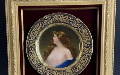 A VERY FINE ROYAL VIENNA PORTRAIT PLATE SIGNED WAGNER