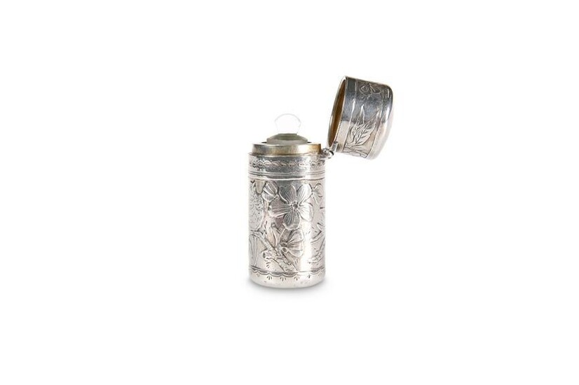 A VICTORIAN SILVER SCENT FLASK,Â by Sampson Mordan &