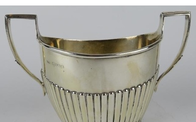 A Victorian half fluted silver sugar bowl hallmarked for Lon...