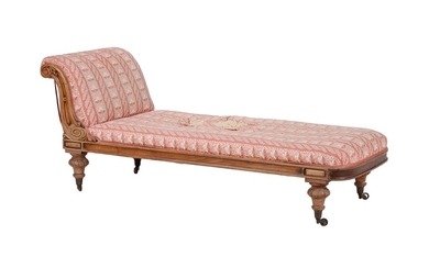 A William IV mahogany chaise longue or day bed