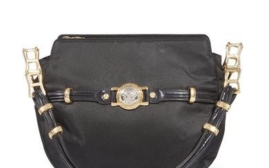A black nylon handbag, Versace the black nylon with...