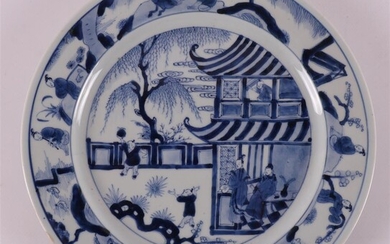 (-), A blue/white porcelain dish, China, Kangxi, around...