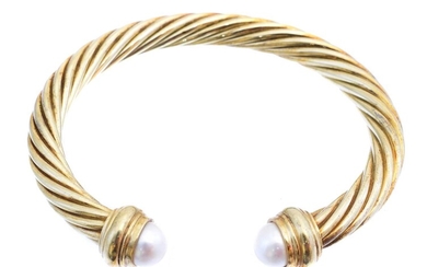 A cultured pearl torque bangle by David Yurman