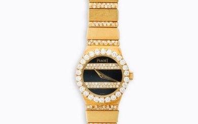 A diamond and eighteen karat gold bracelet watch, Polo